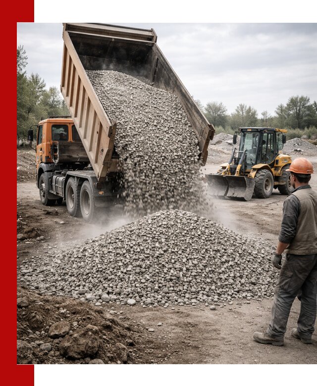 Доставка щебня в Нижневартовске крупными и мелкими фракциями