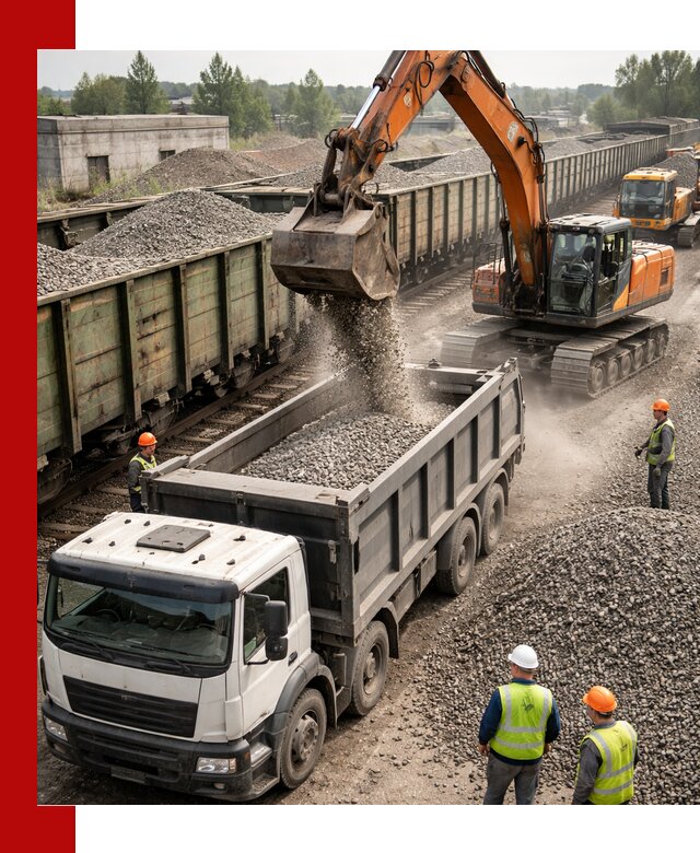 Железнодорожный щебень фракция 25–60 для поставок в Нижневартовске