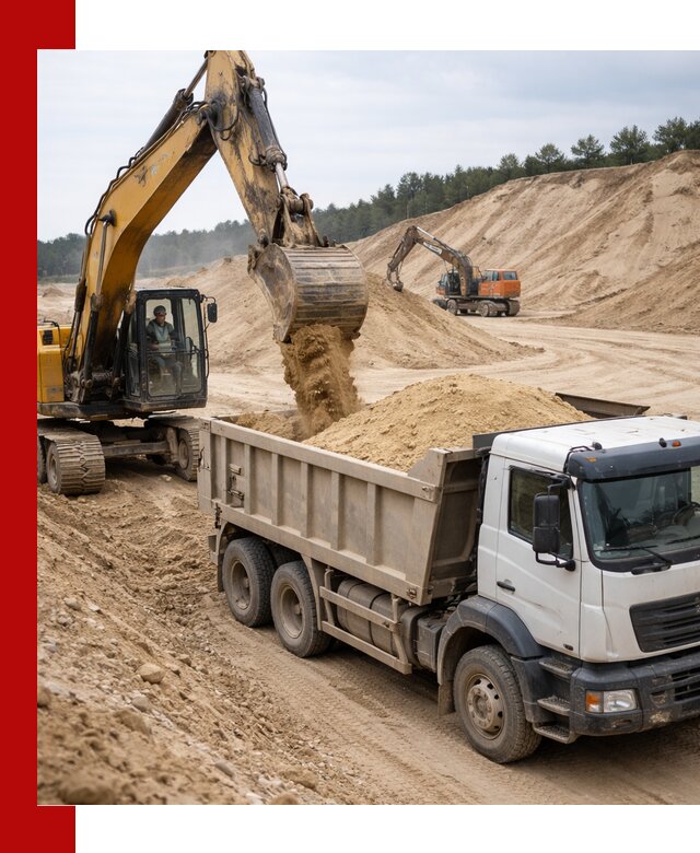 Доставка карьерного песка с самосвалами и разгрузкой в Нижневартовске