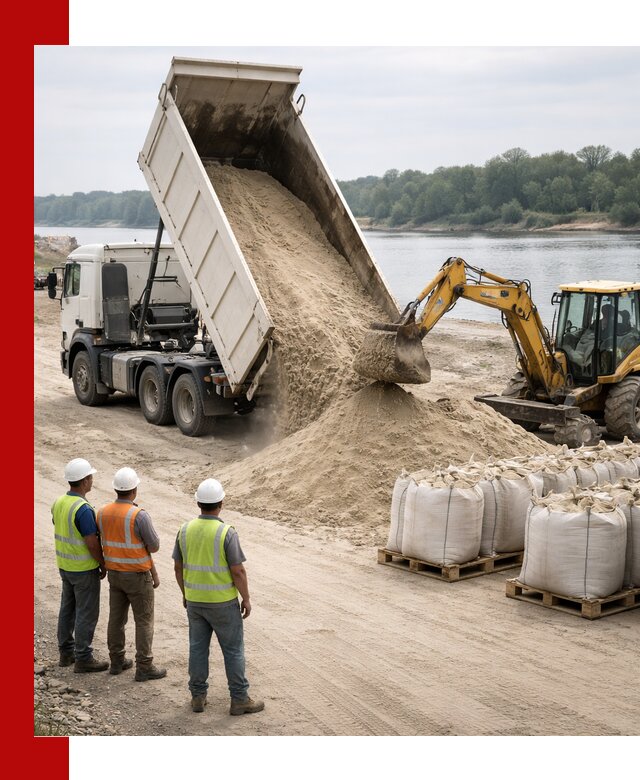 Доставка речного песка в Нижневартовске самосвалами и погрузкой