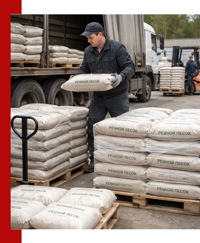 Речной песок в мешках с доставкой в Нижневартовске