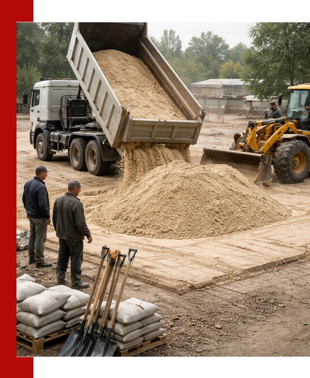 Доставка мытого песка в Нижневартовске с самосвалами по выгодной цене