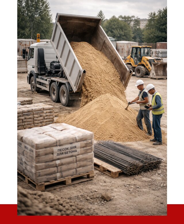 Песок для бетона в Нижневартовске от 2590 р. с доставкой, ПРОНЕРУДНжт