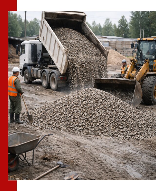 Мытый гравий с доставкой в Нижневартовске от карьера до участка