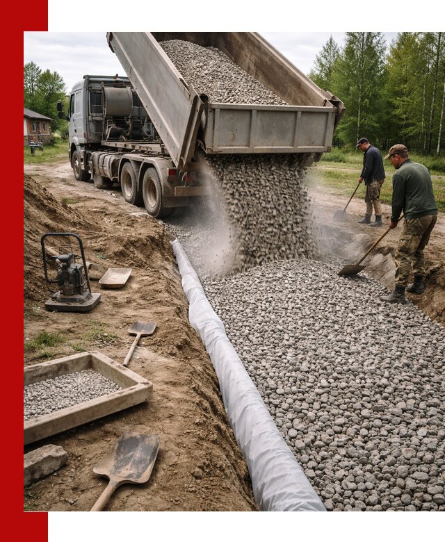 Гравий для дренажа с доставкой в Нижневартовске качественный и недорогой