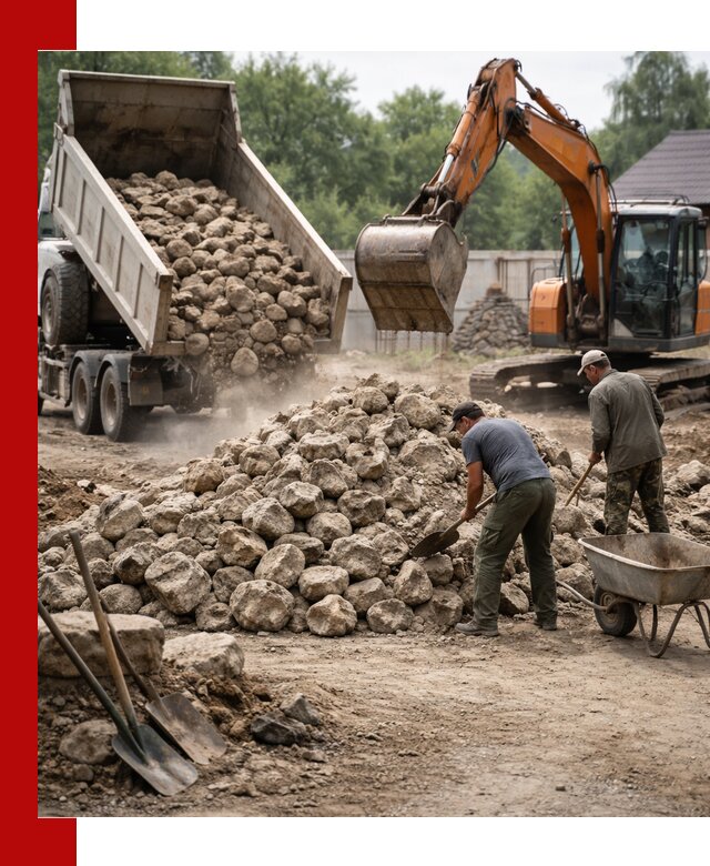 Доставка и разгрузка бутового камня в Нижневартовске