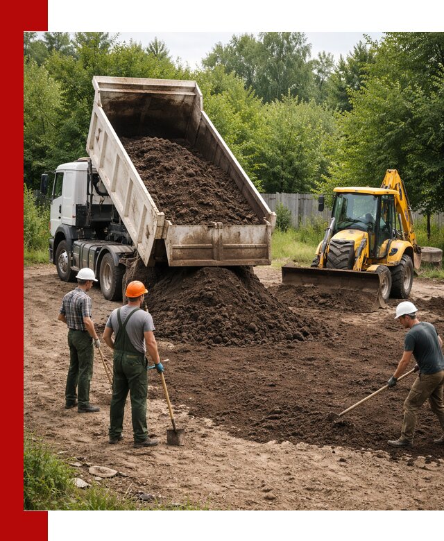 Доставка и укладка грунта для выравнивания участка в Нижневартовске