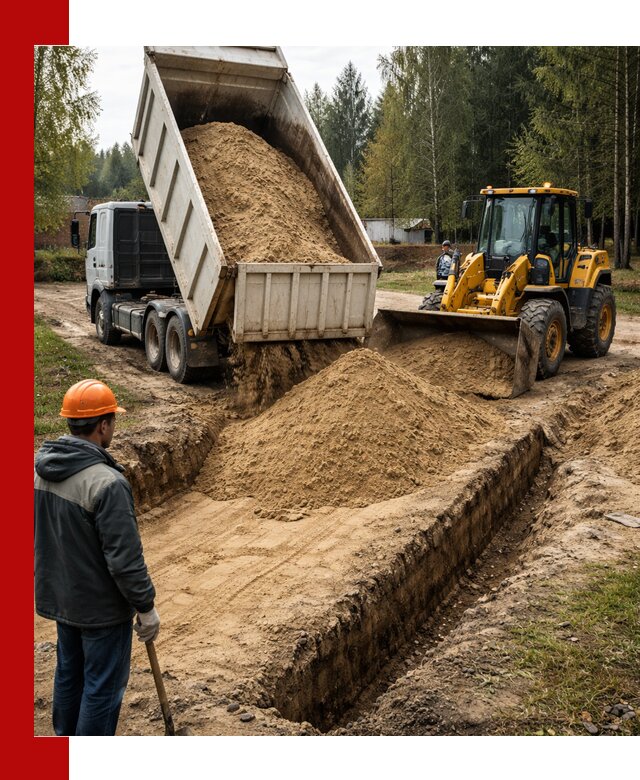 Доставка песчаного грунта в Нижневартовске для строительных работ