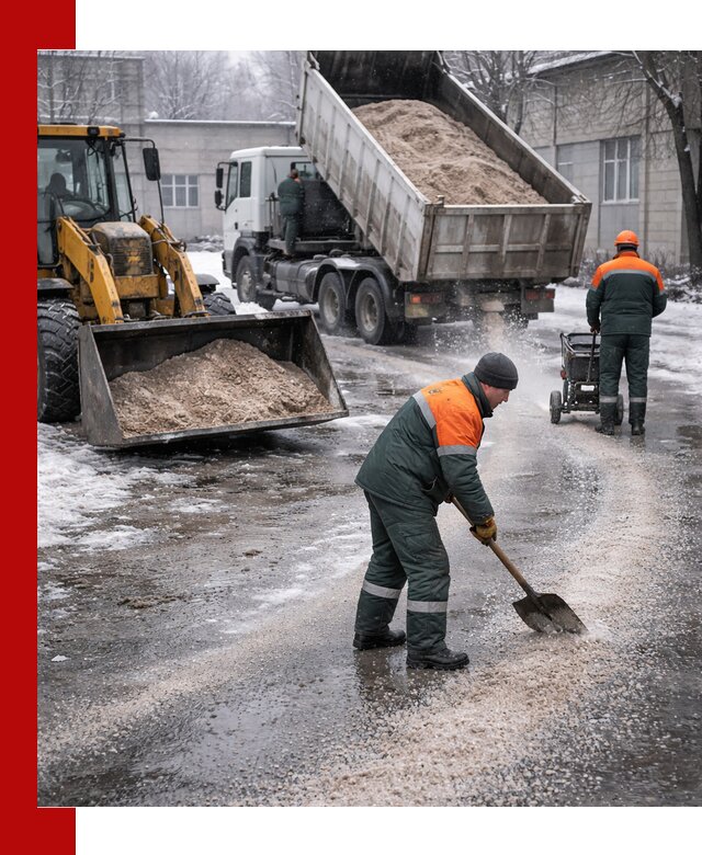 Реагент против гололеда с доставкой и нанесением в Нижневартовске