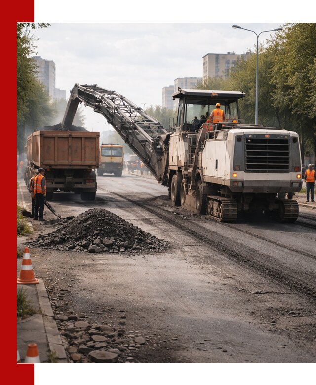Фрезерованный асфальт в Нижневартовске — удаление и вывоз старого покрытия