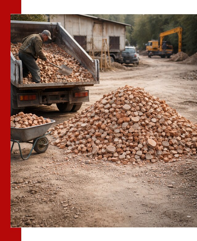 Доставка и подушка из боя кирпича с разгрузкой в Нижневартовске