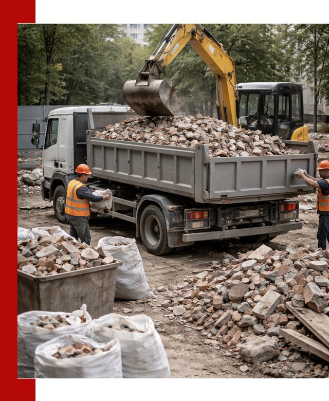 Вывоз строительного мусора в Нижневартовске с самосвалами и контейнерами